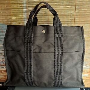 Hermes Toile Herline MM Canvas Tote - Like New